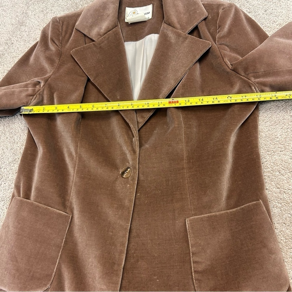 Perruzza vintage camel tan brown velvet single breasted blazer jacket🇨🇦 - Picture 9 of 11